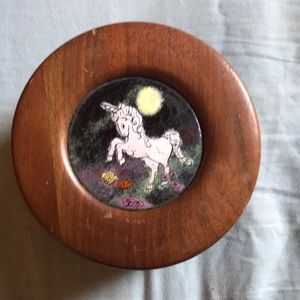 Small wooden unicorn box
